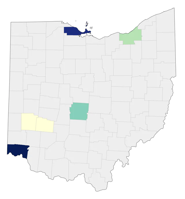 Monk Parakeet county map