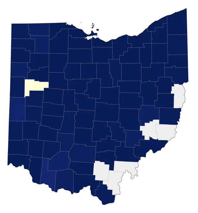 Mourning Warbler county map