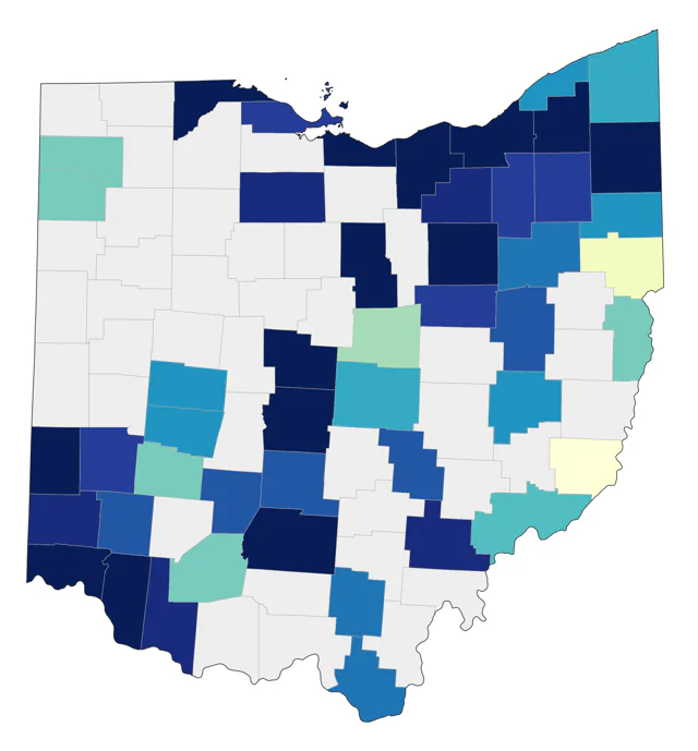 Muscovy Duck county map
