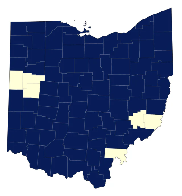 Nashville Warbler county map