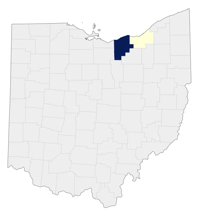 Northern Red Bishop county map