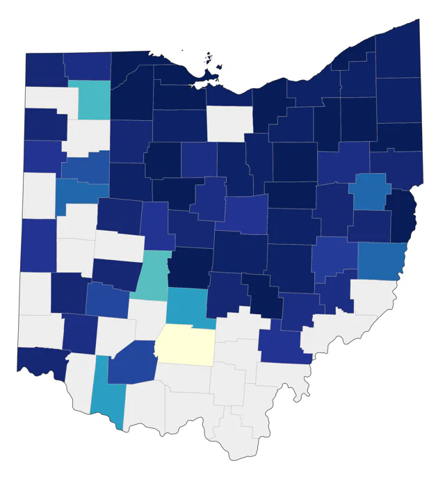 Northern Shrike county map