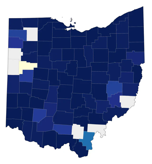 Olive-sided Flycatcher county map