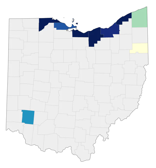 Parasitic Jaeger county map