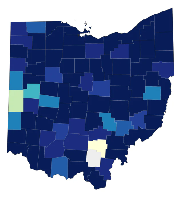 Peregrine Falcon county map