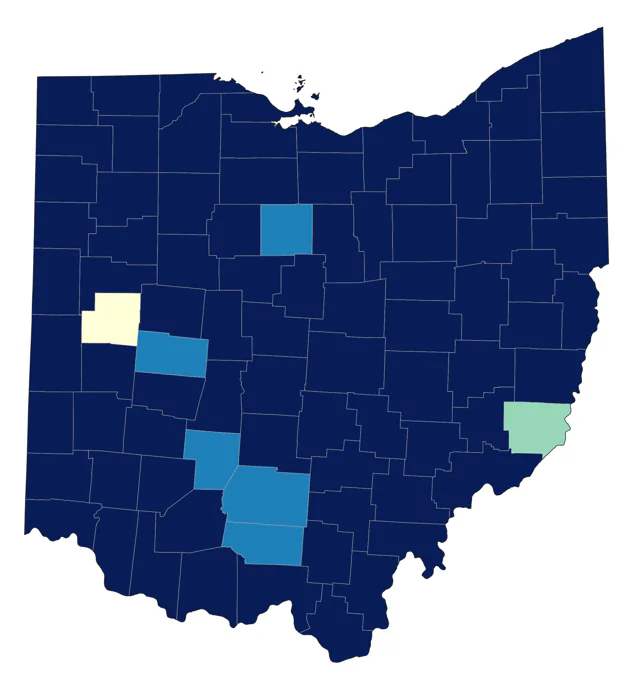 Pied-billed Grebe county map