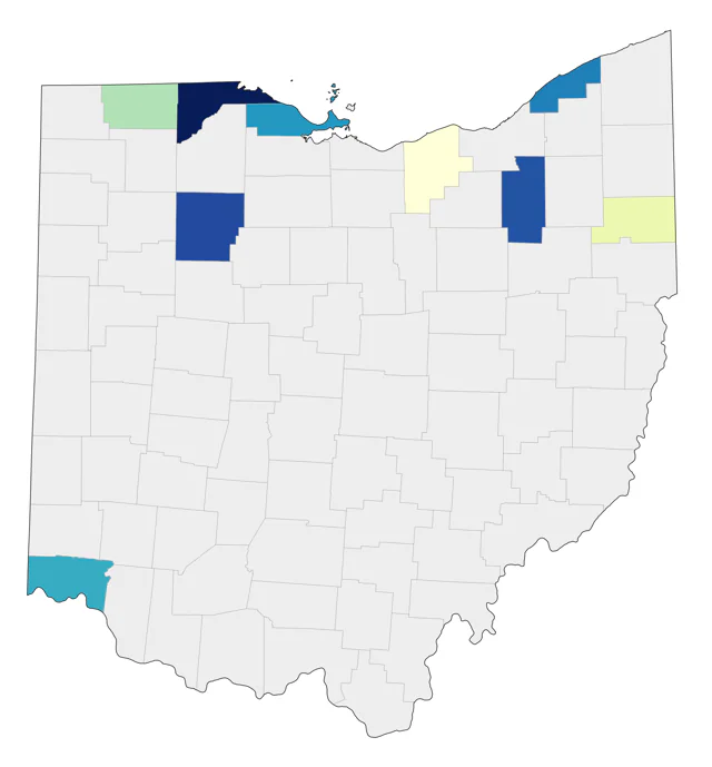 Pine Grosbeak county map