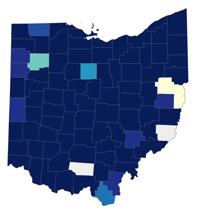 Prothonotary Warbler county map