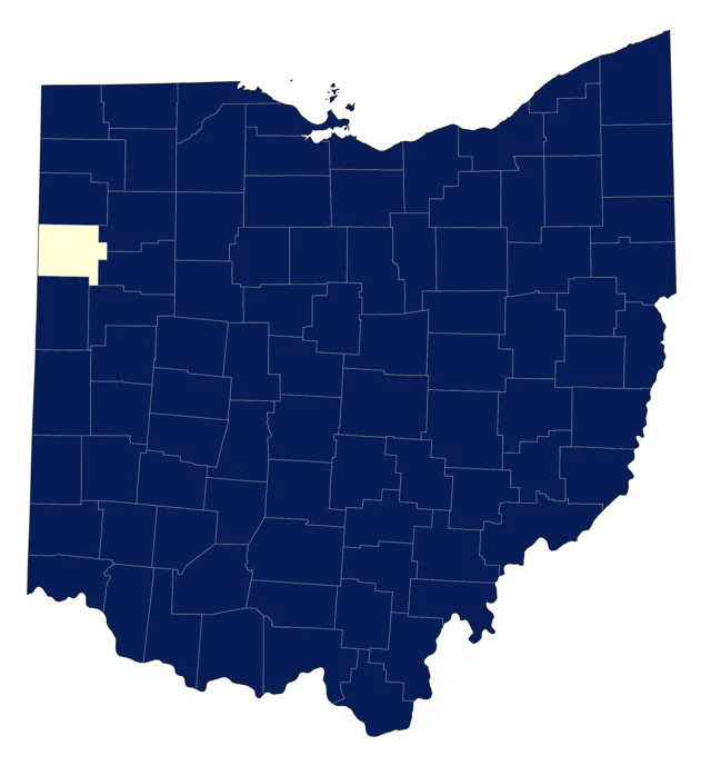 Red-shouldered Hawk county map