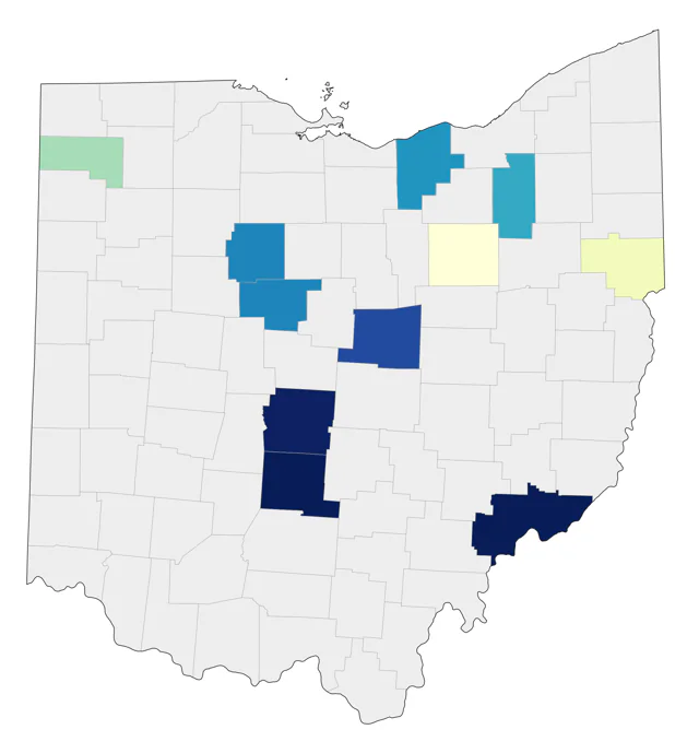 Ruddy Shelduck county map