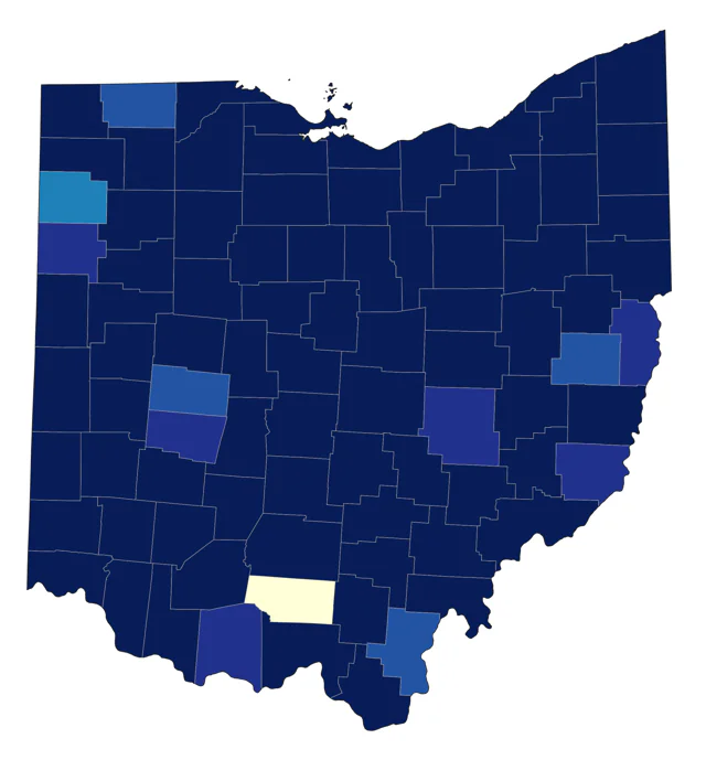 Rusty Blackbird county map