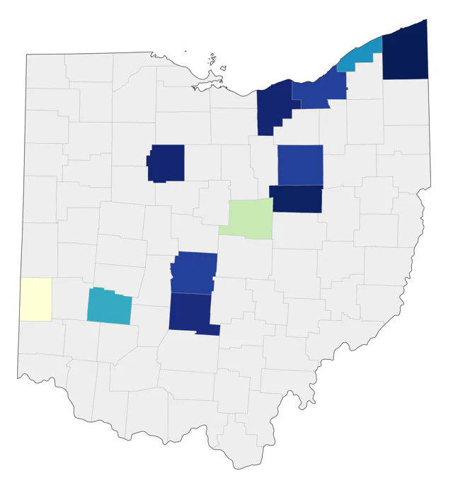 Say's Phoebe county map