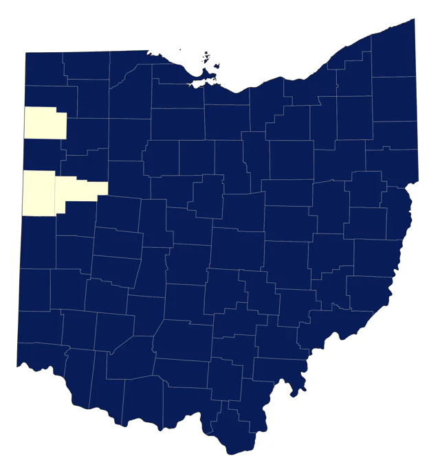 Scarlet Tanager county map