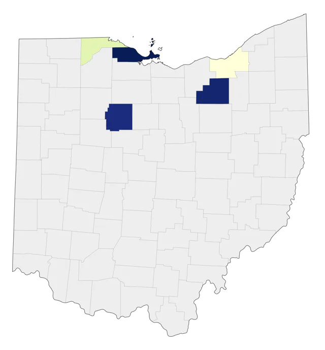 Sharp-tailed Sandpiper county map