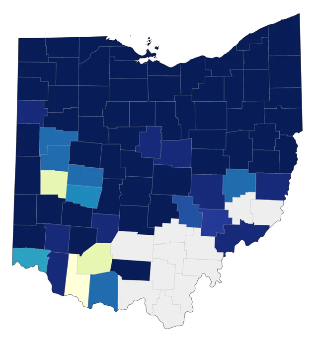 Snow Bunting county map
