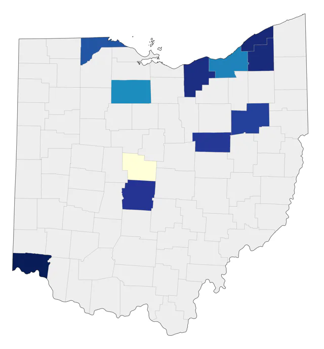 Spotted Towhee county map