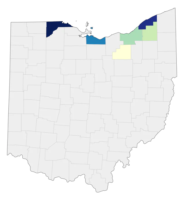 Townsend's Solitaire county map