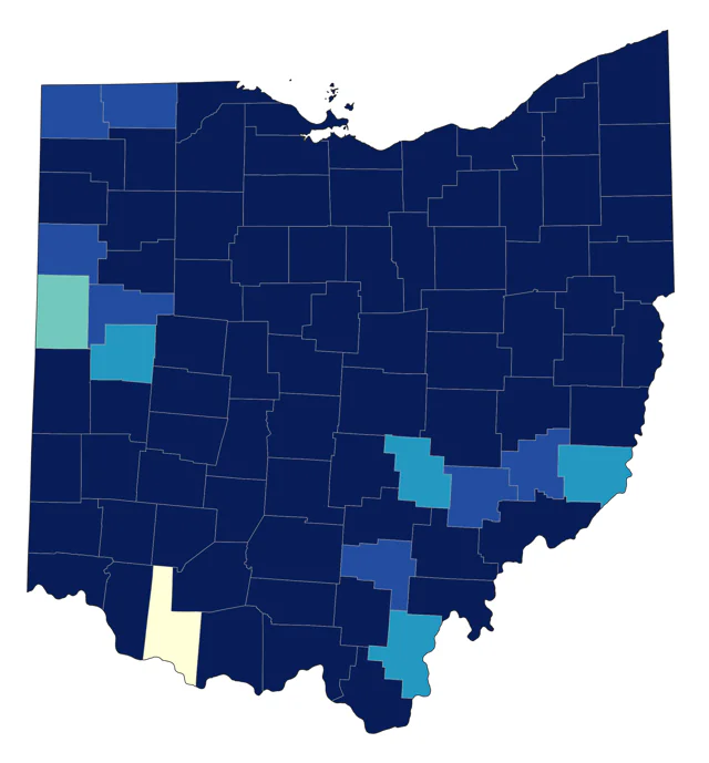 Veery county map