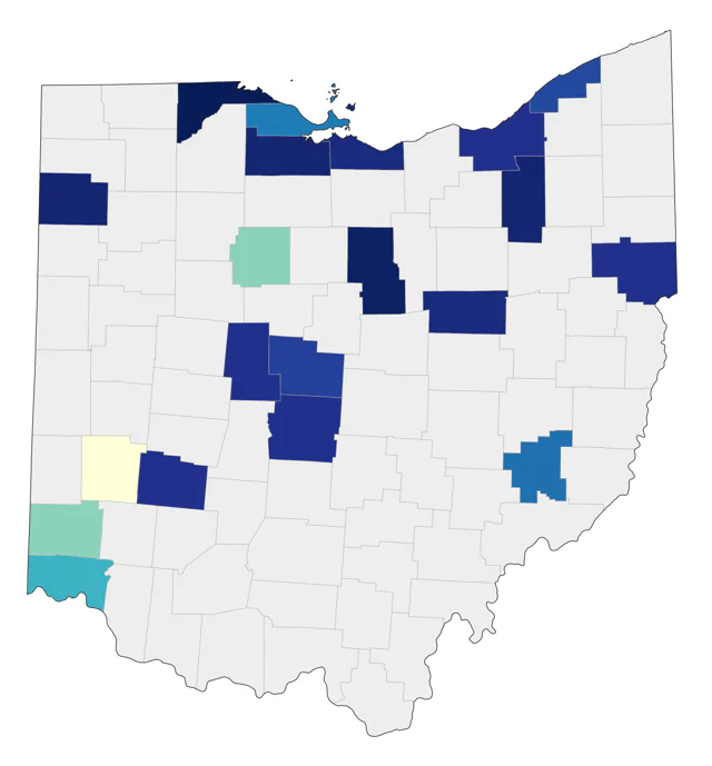 Western Kingbird county map