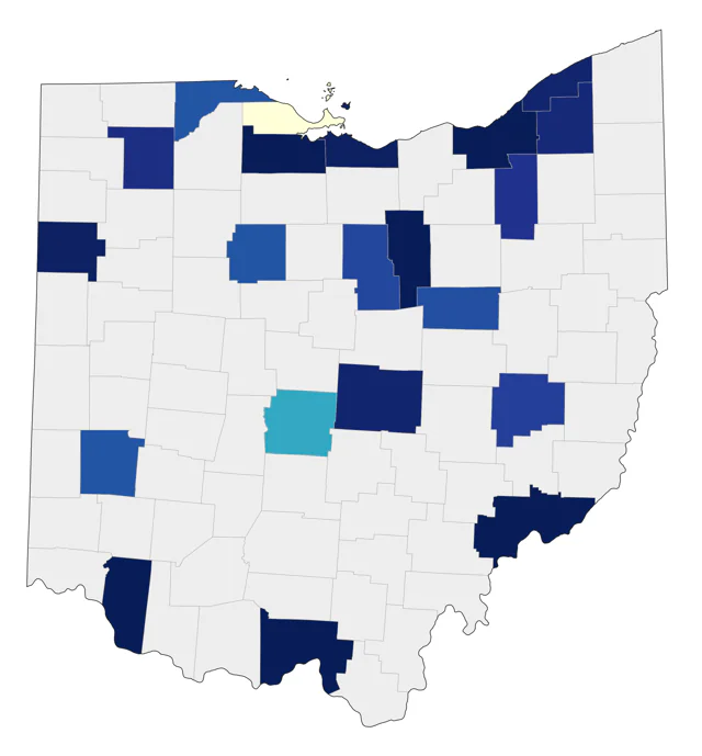Western Tanager county map