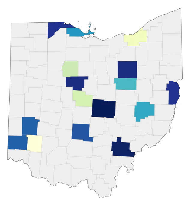 White Ibis county map