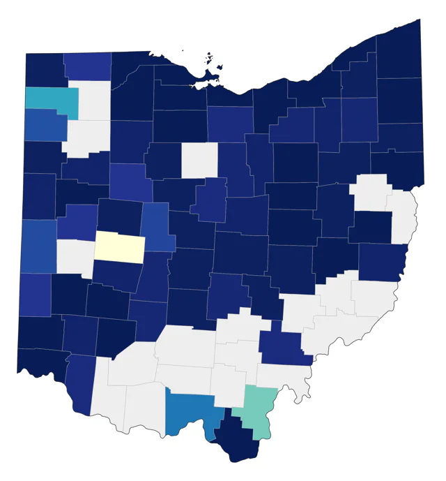White-rumped Sandpiper county map