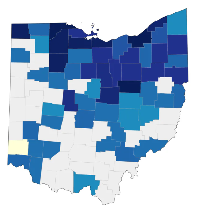 White-winged Crossbill county map