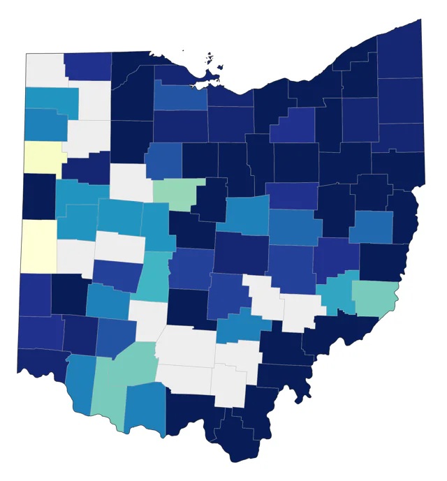 White-winged Scoter county map