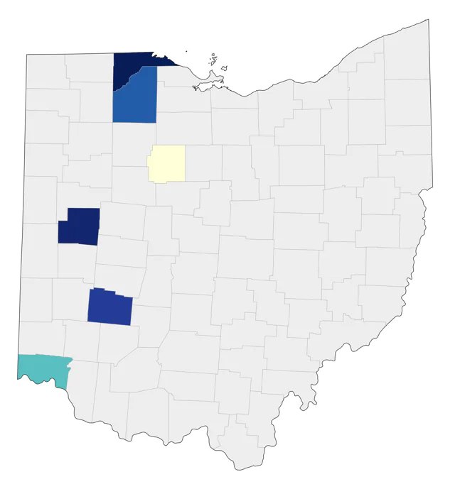 Whooping Crane county map