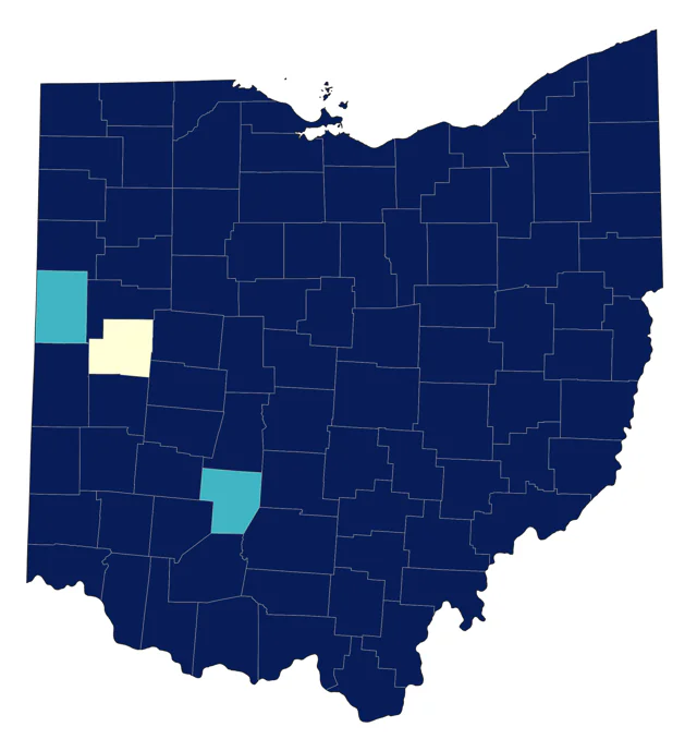 Wild Turkey county map