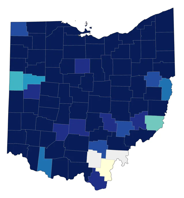 Wilson's Warbler county map