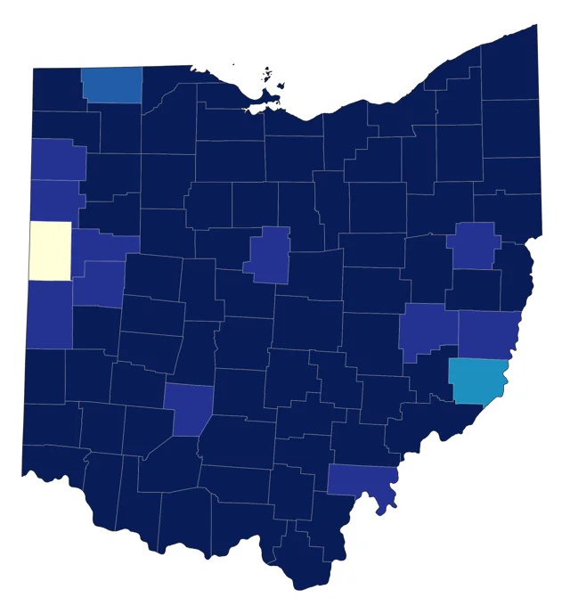 Winter Wren county map