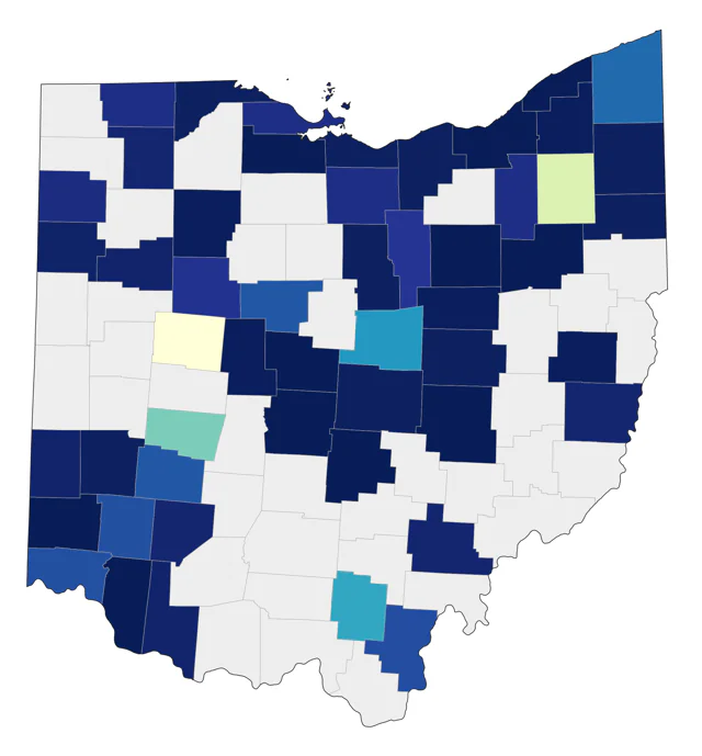 Yellow-crowned Night Heron county map
