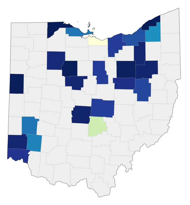 Yellow Rail county map