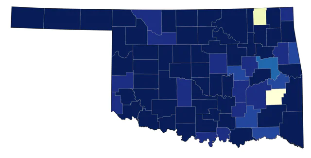 American Coot county map