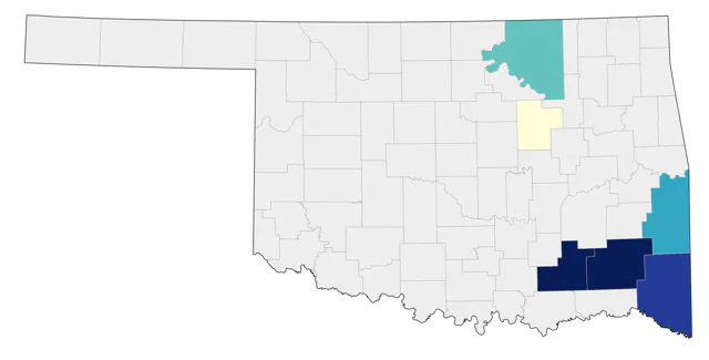 Bachman's Sparrow county map