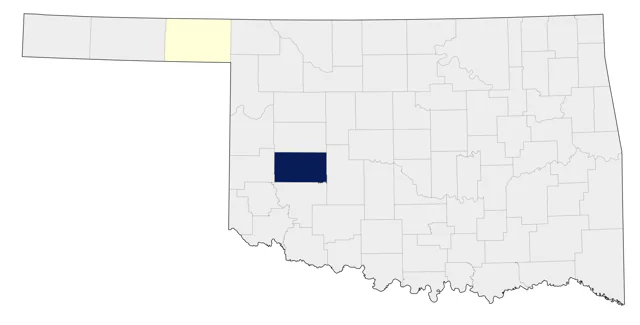 Baird's Sparrow county map