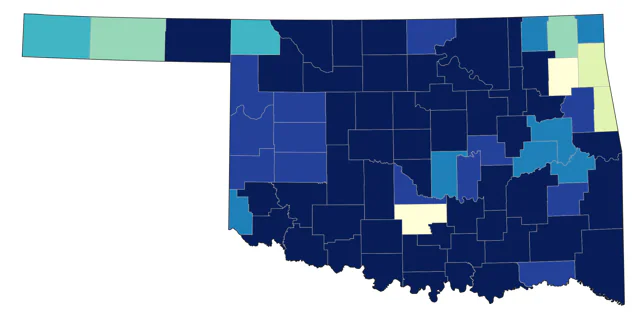 Bell's Vireo county map