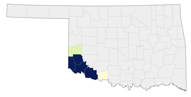 Black-crested Titmouse county map