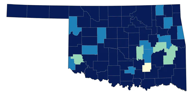 Blue-winged Teal county map