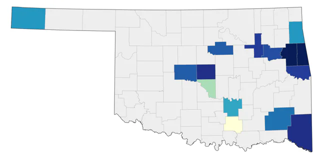 Blue-winged Warbler county map