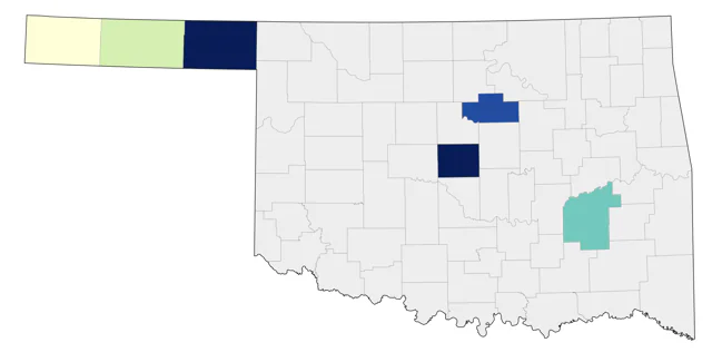 Bronzed Cowbird county map