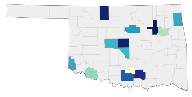 Brown Pelican county map