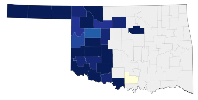 Bullock's Oriole county map