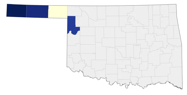 Cassin's Kingbird county map