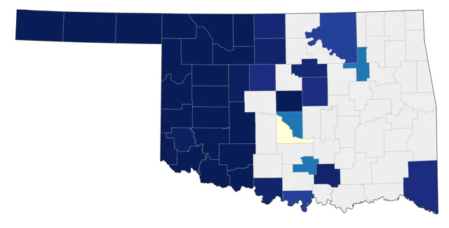 Cassin's Sparrow county map