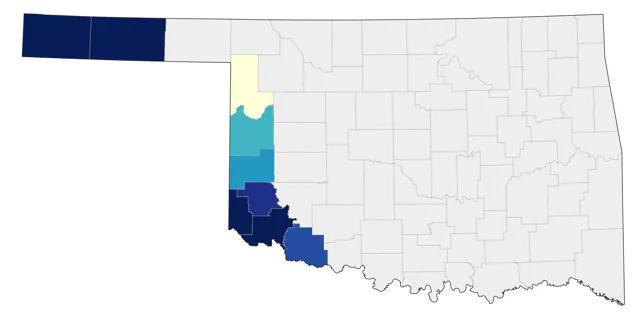 Chihuahuan Raven county map