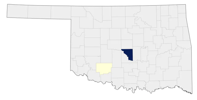 Couch's Kingbird county map