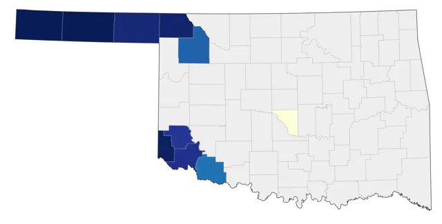Curve-billed Thrasher county map