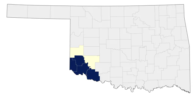 Golden-fronted Woodpecker county map